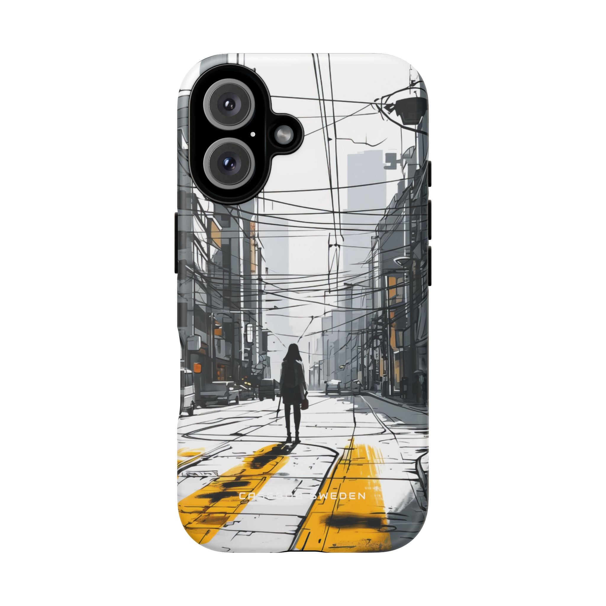 Urban Noir Streetscape iPhone 16 - Tough Phone Case