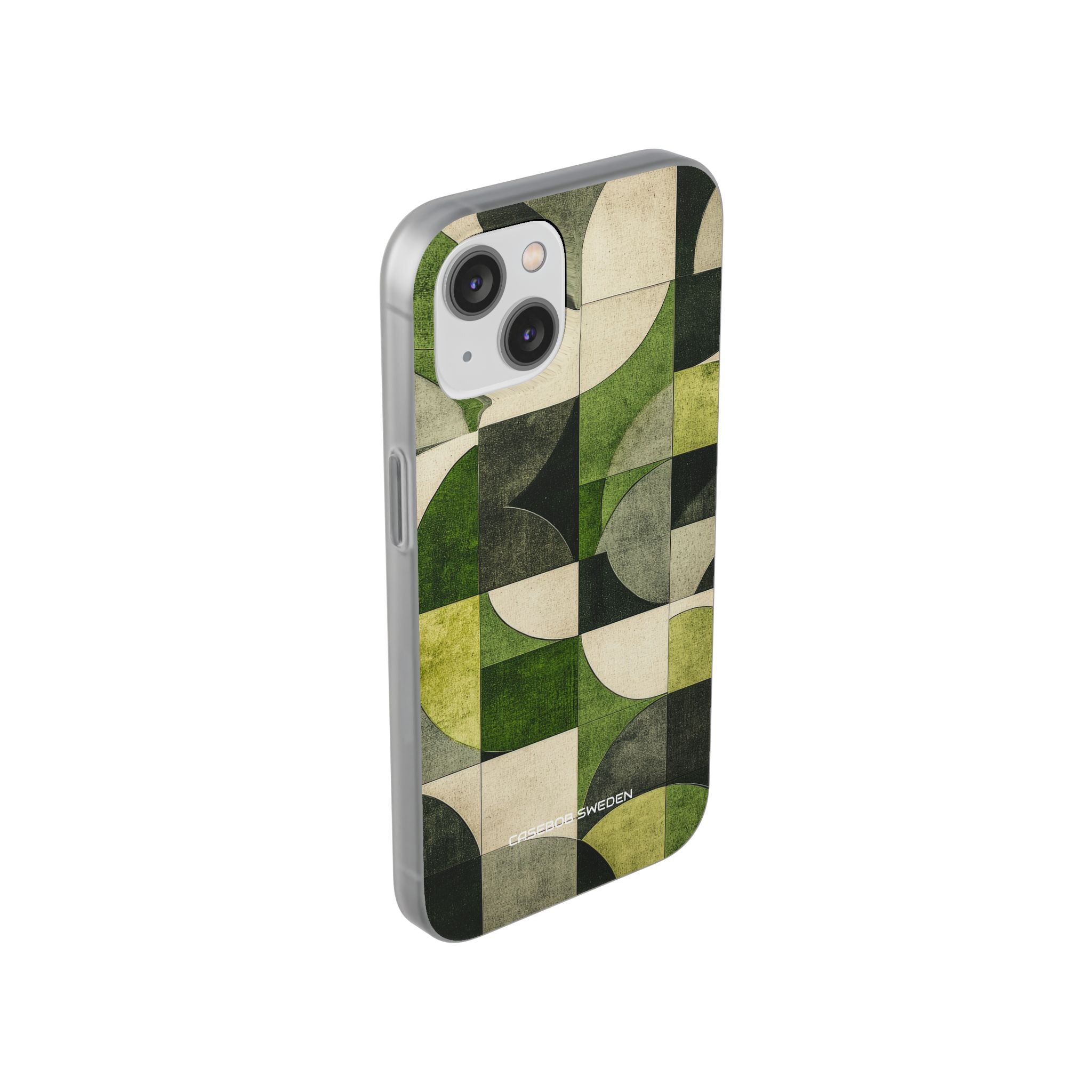 Green Geometric Harmony - Flexi iPhone 14 Phone Case