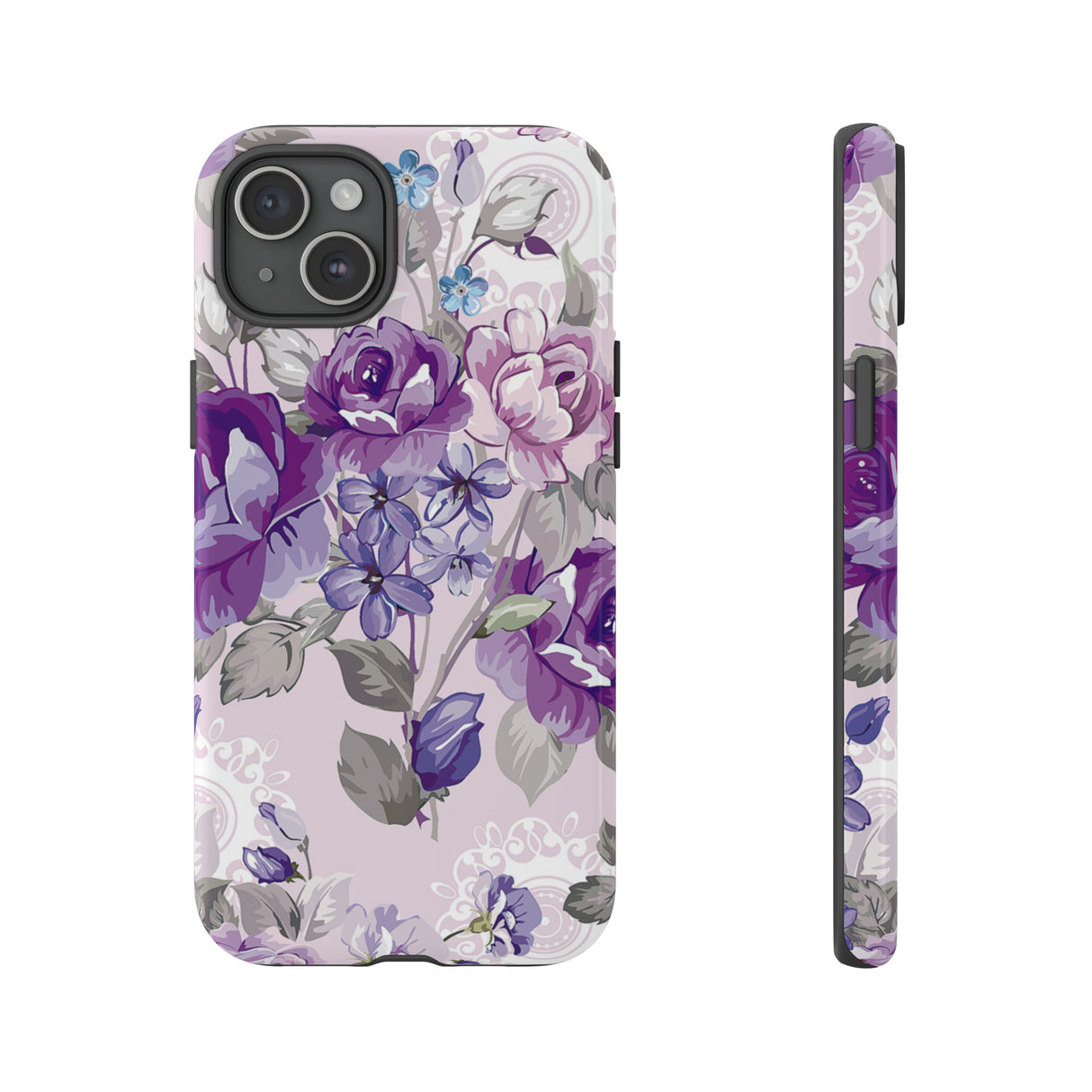 Beautiful vintage purple flower iPhone case - Protective Phone Case