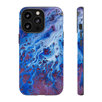 Ice Blue River Ink Art iPhone Case (Protective) iPhone 13 Pro Glossy Phone Case