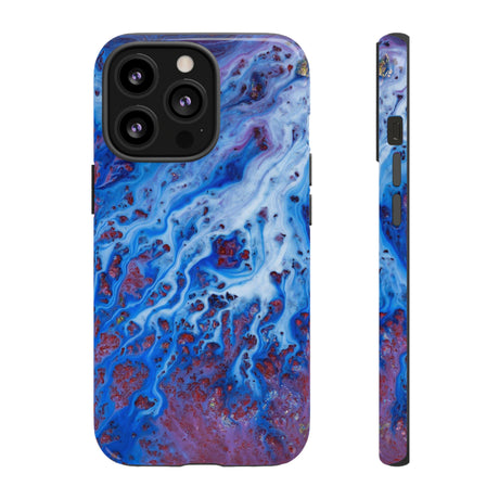 Ice Blue River Ink Art iPhone Case (Protective) iPhone 13 Pro Glossy Phone Case