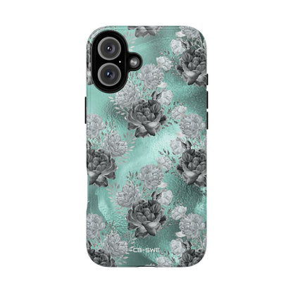 Teal Floral Elegance - iPhone Case