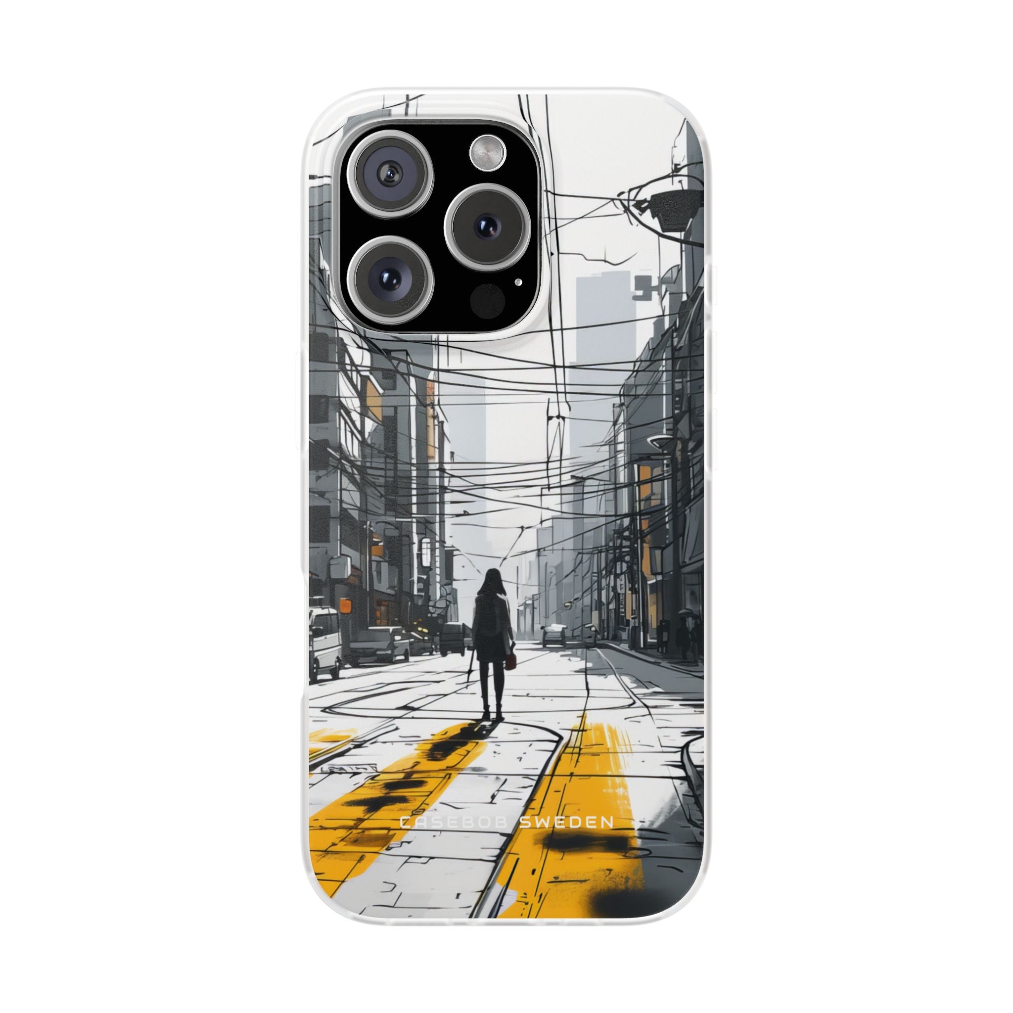 Urban Noir Streetscape iPhone 16 - Flexi Phone Case