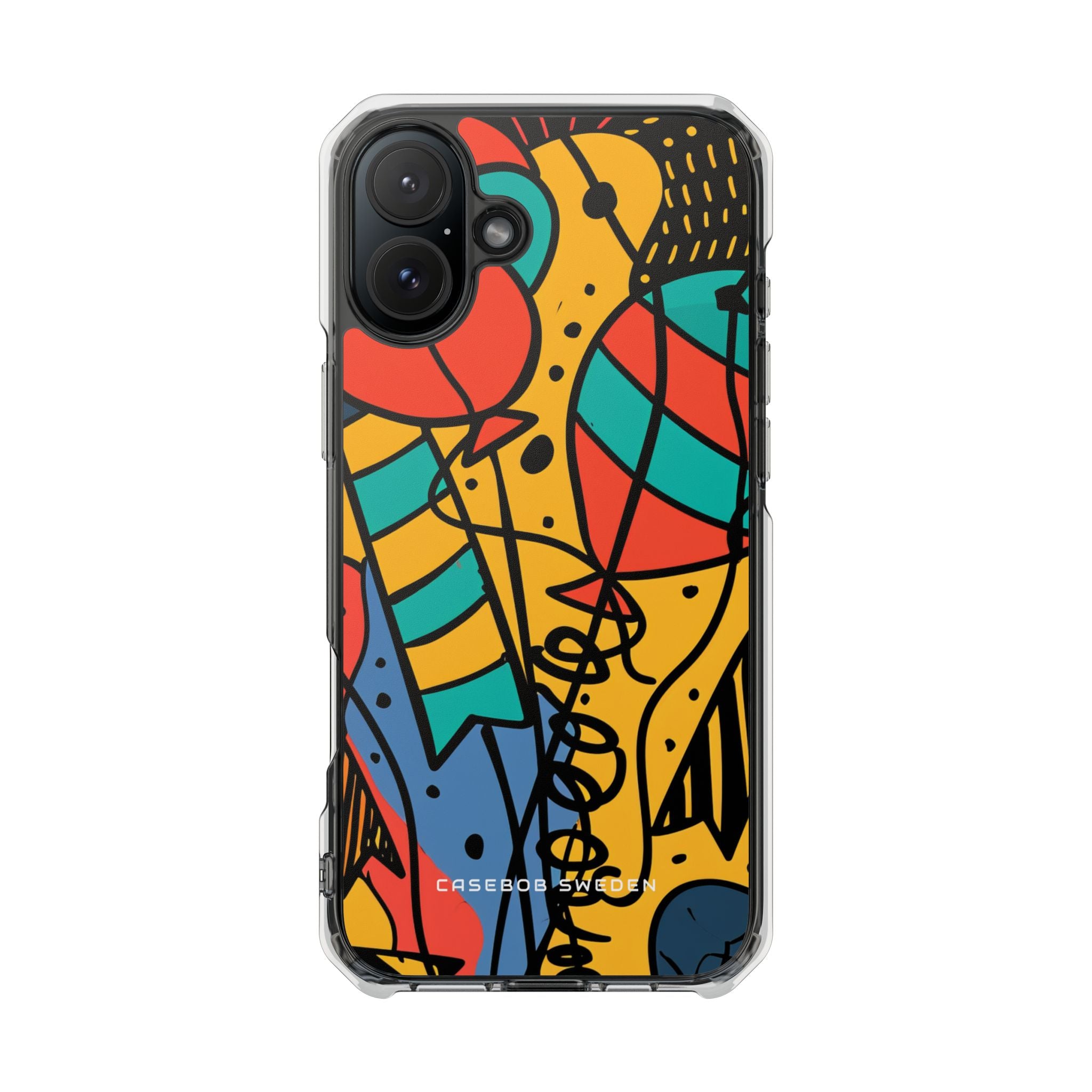 Playful Lines in Motion iPhone 16 - Clear Impact Phone Case