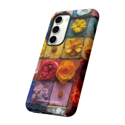 Vibrant Floral Tiles - Tough Samsung S23 Phone Case