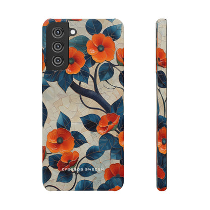 Orange Blossoms Mosaic Harmony Samsung S21 - Slim Phone Case