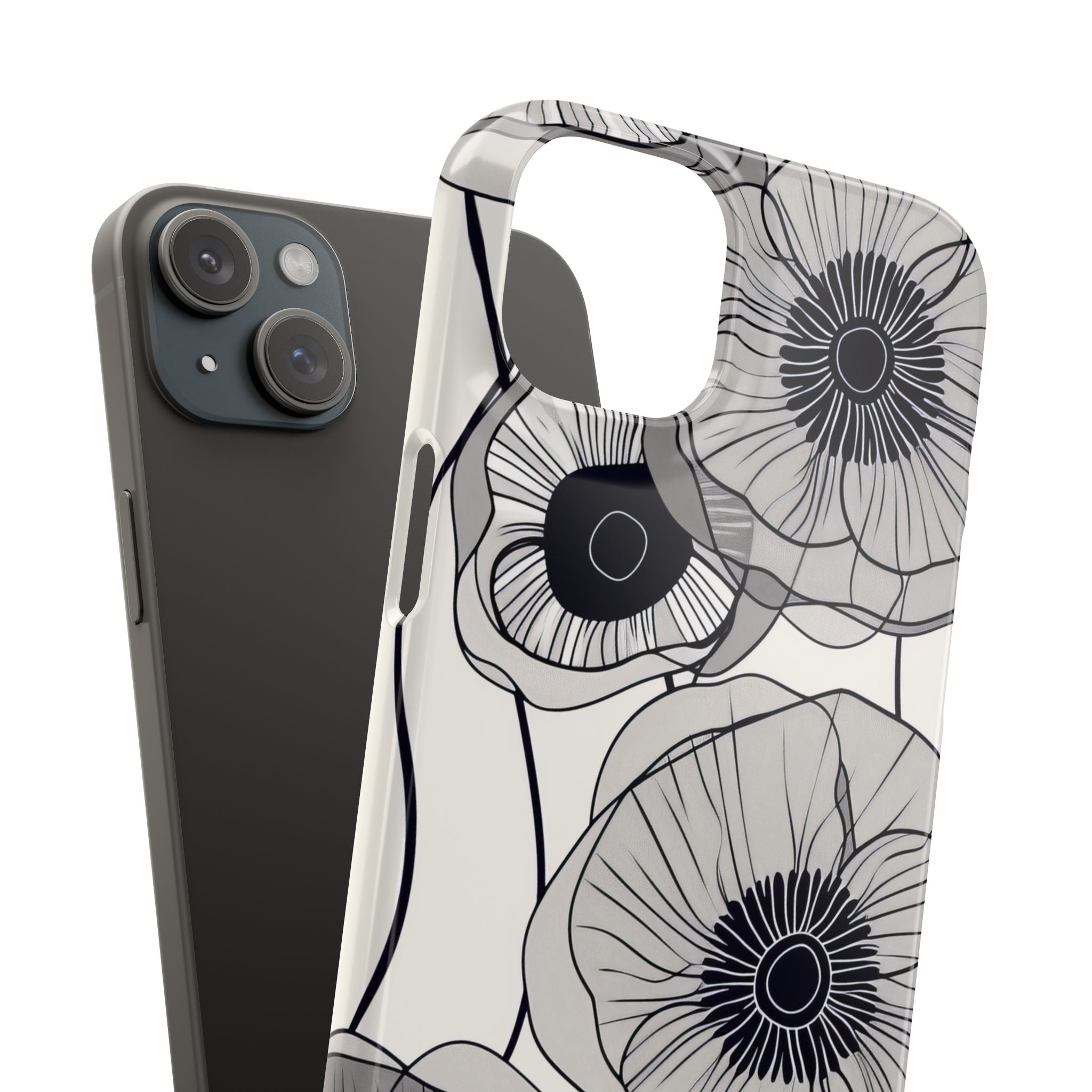 Modern Minimalist Flowers iPhone 15 - Slim Phone Case