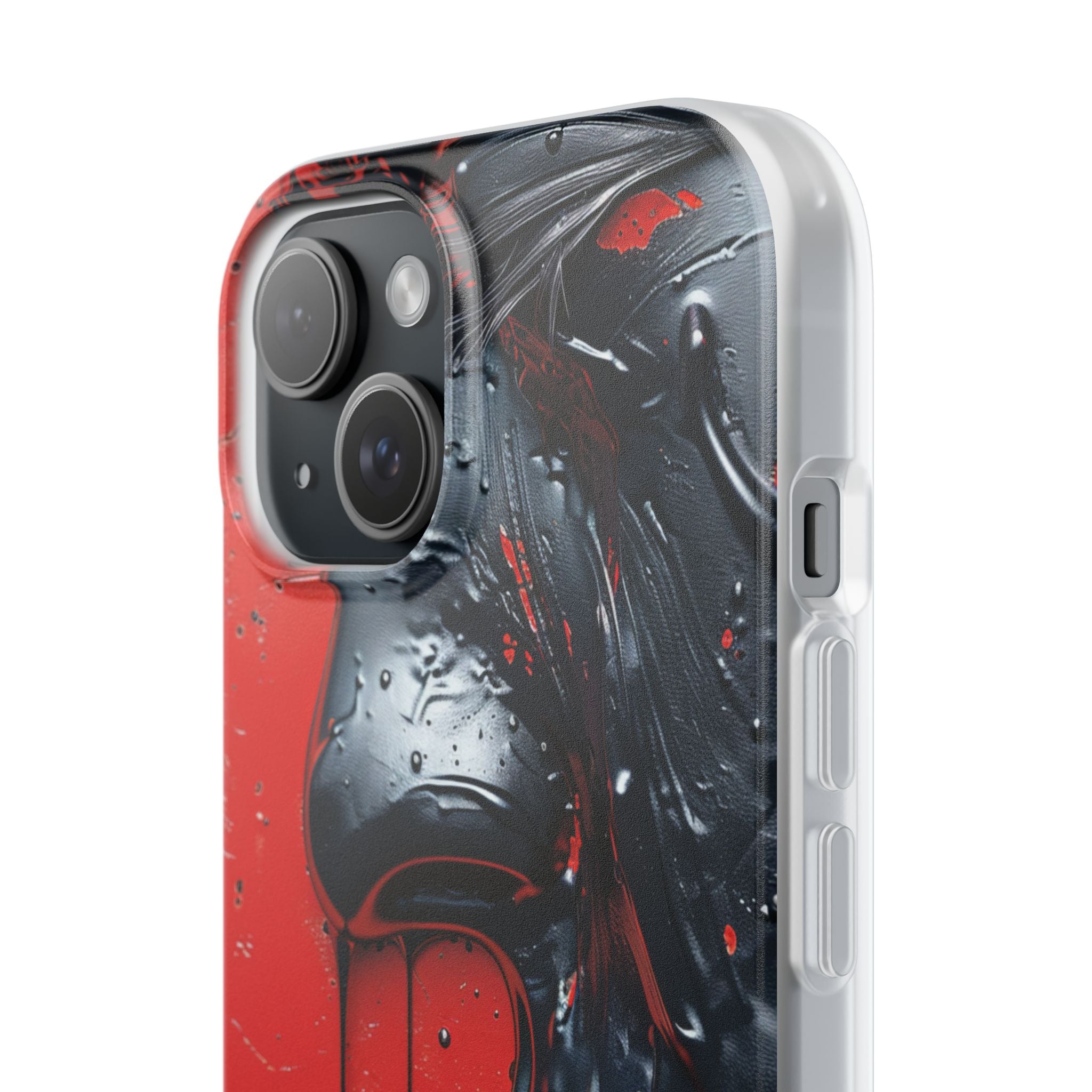 Textured Crimson Bloom iPhone 15 - Flexi Phone Case