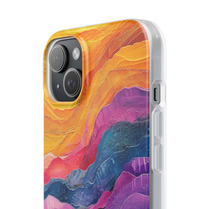 Vibrant Abstract Waves - Flexi iPhone 15 Phone Case