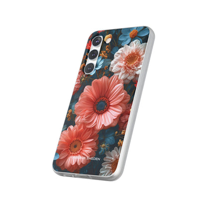 Coral Teal Blooms - Flexi Samsung S23 Phone Case