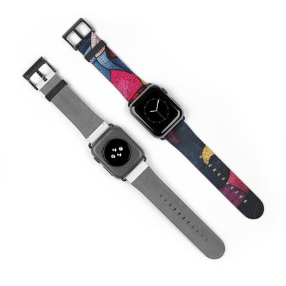 Blue Mosaic Elephant - Watch Band