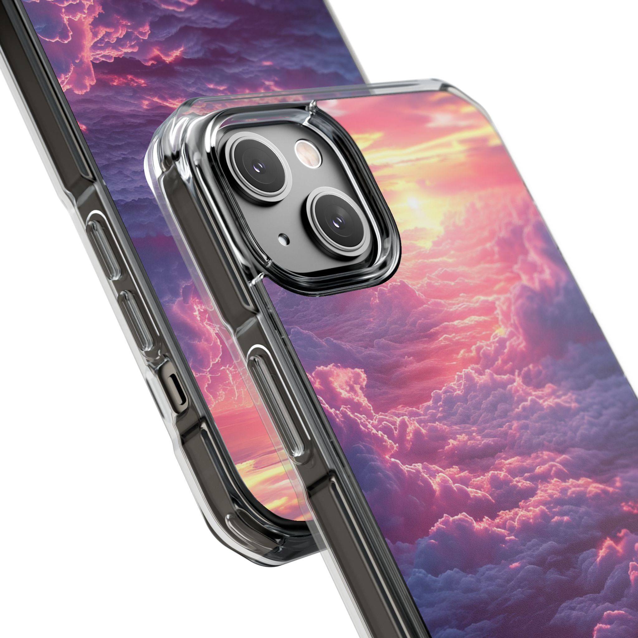 Pink Purple Clouds - Clear Impact iPhone 14 Phone Case