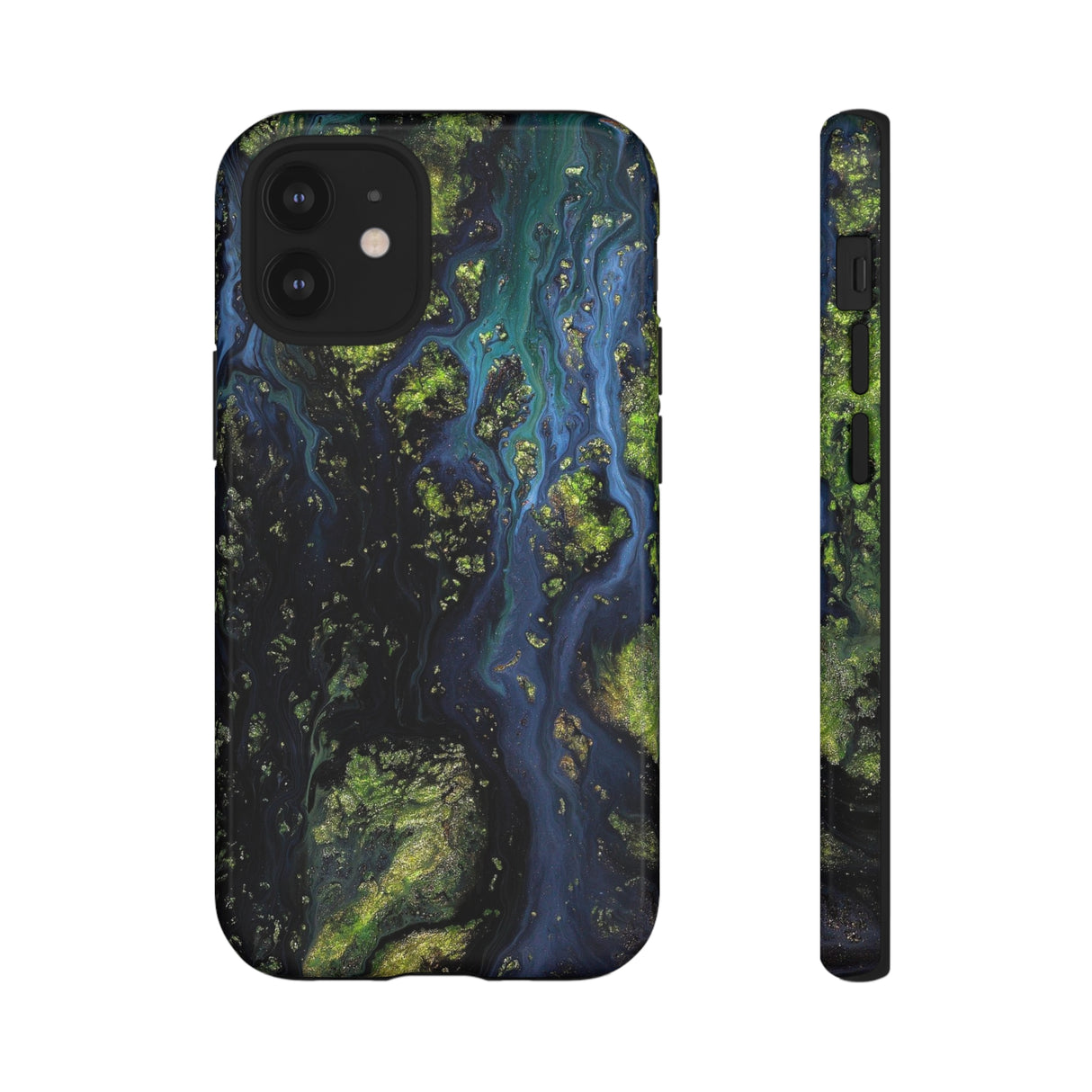 Blue Cosmos Ink Art iPhone Case (Protective) iPhone 12 Mini Glossy Phone Case