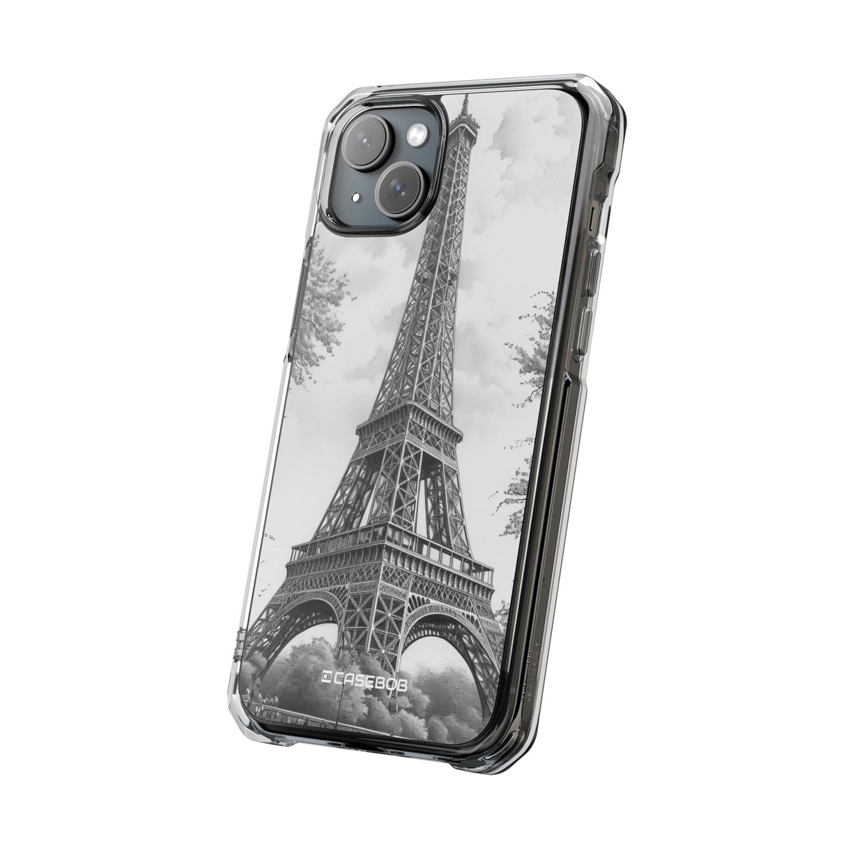 Parisian Monochrome Majesty – Handyhülle für iPhone (Clear Impact – Magnetisch)