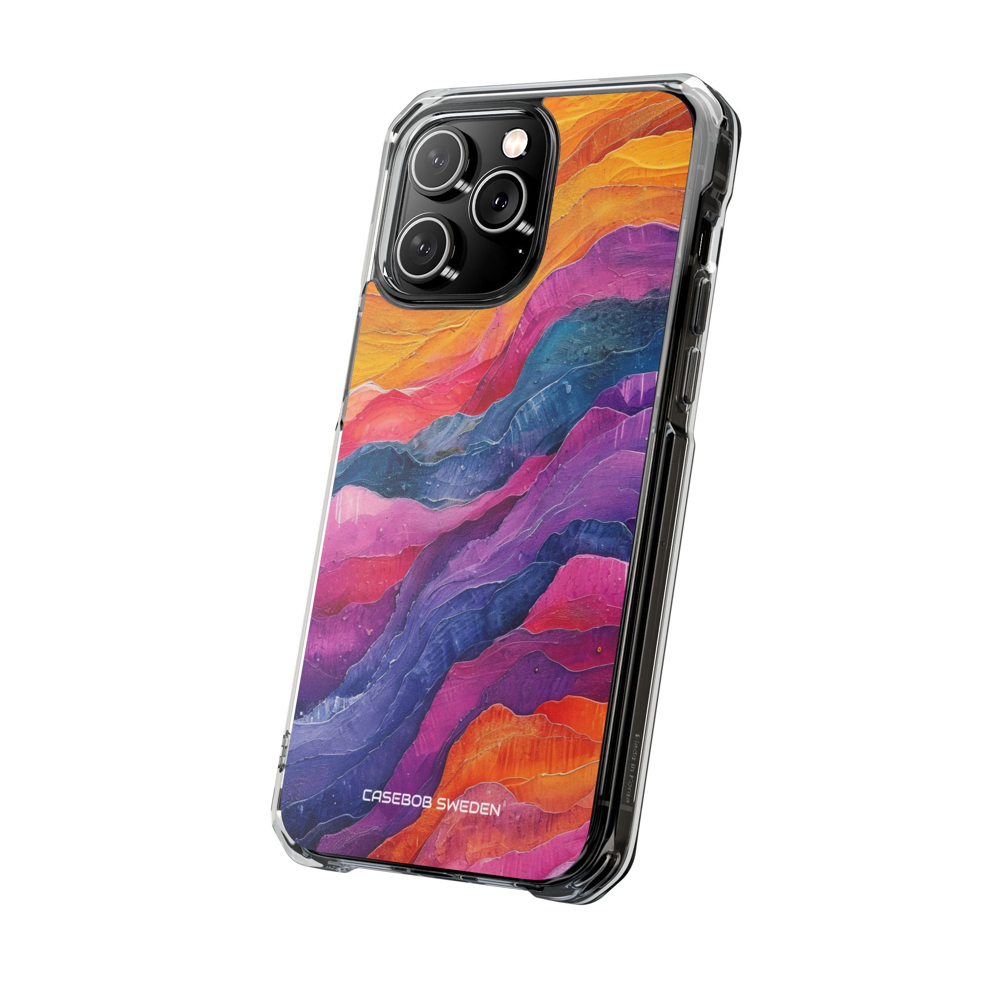 Vibrant Abstract Waves - Clear Impact iPhone 14 Phone Case