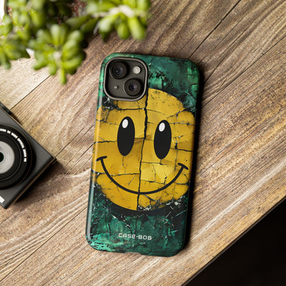 Cracked Smiley iPhone 15 Plus Case - Tough
