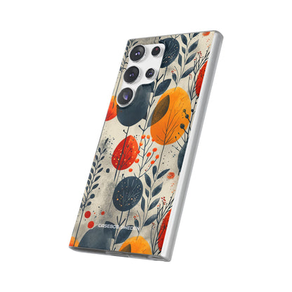 Modern Autumn Leaf Pattern - Flexi Samsung S23 Phone Case