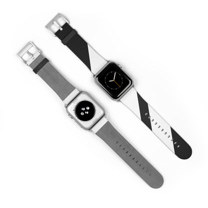 Diagonal Stripes BlackWhite - Watch Band
