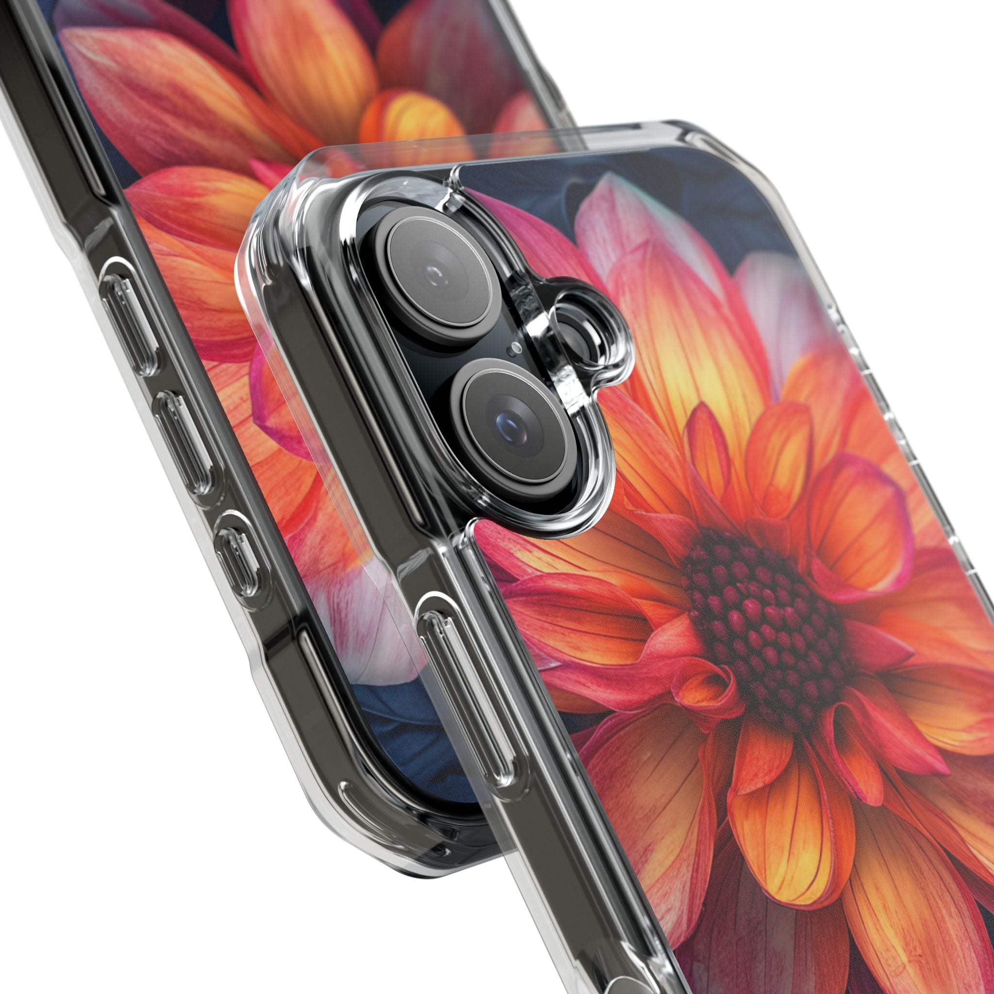 Fiery Bloom Harmony iPhone 16 - Clear Impact Phone Case