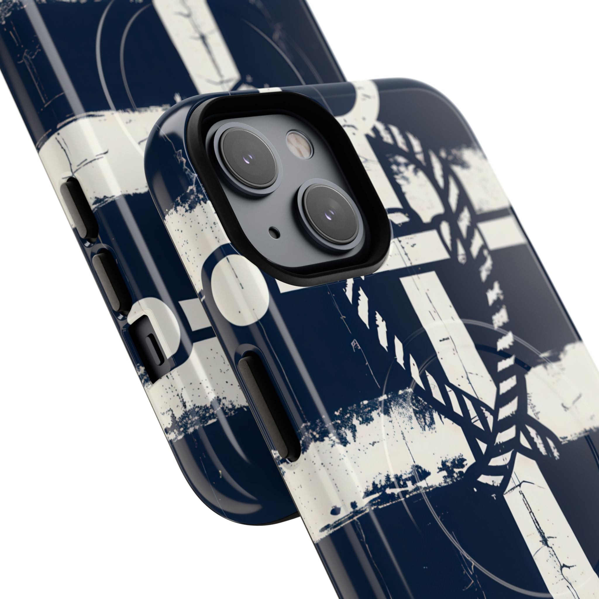 Navy Anchor Stripes iPhone 14 - Tough+