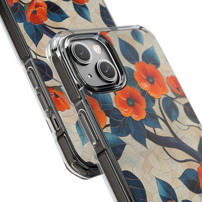 Orange Blossoms Mosaic Harmony iPhone 14 - Clear Impact Phone Case