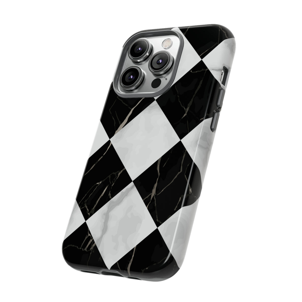 Check Marble - Protective Phone Case