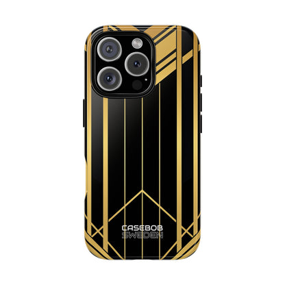 Golden Geometric Symphony iPhone 16 - Tough