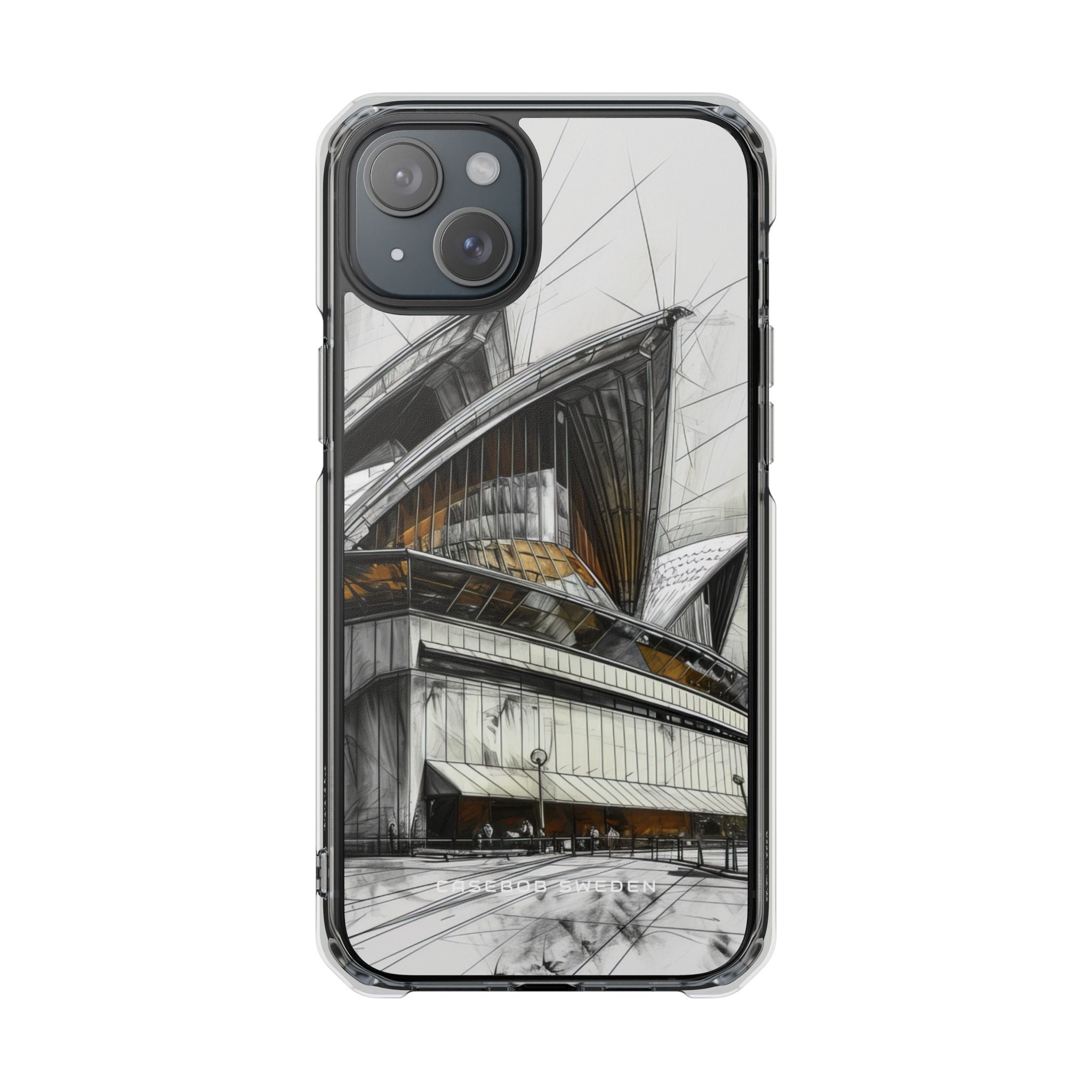 Architectural Curves in Line Formation iPhone 15 - Clear Impact Phone Case