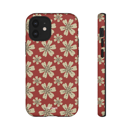 Retro Red Florals - iPhone Case