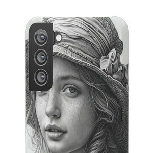 Serene Sketch Portrait | Slim Phone Case for Samsung