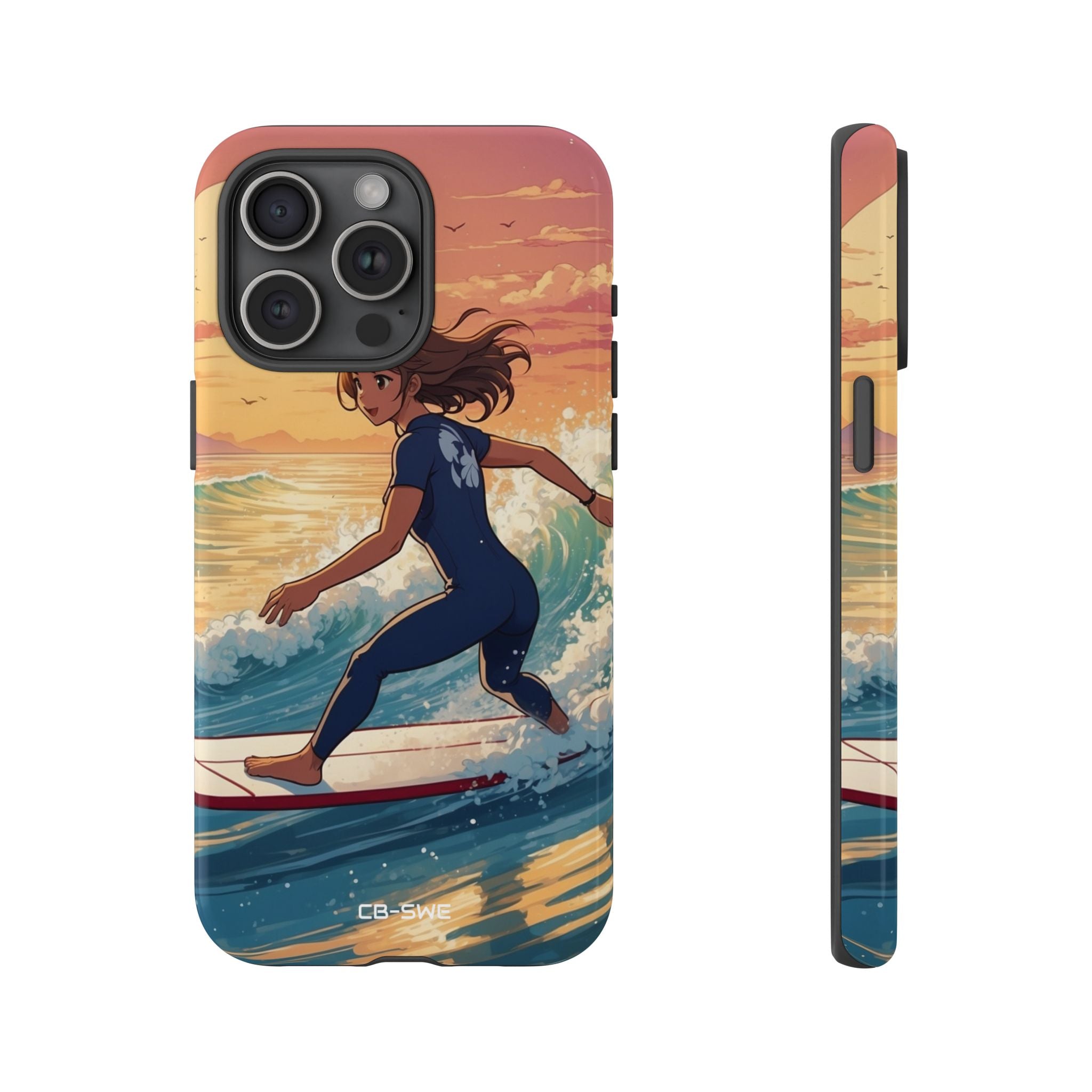 Surfing Into Sunset - iPhone Case