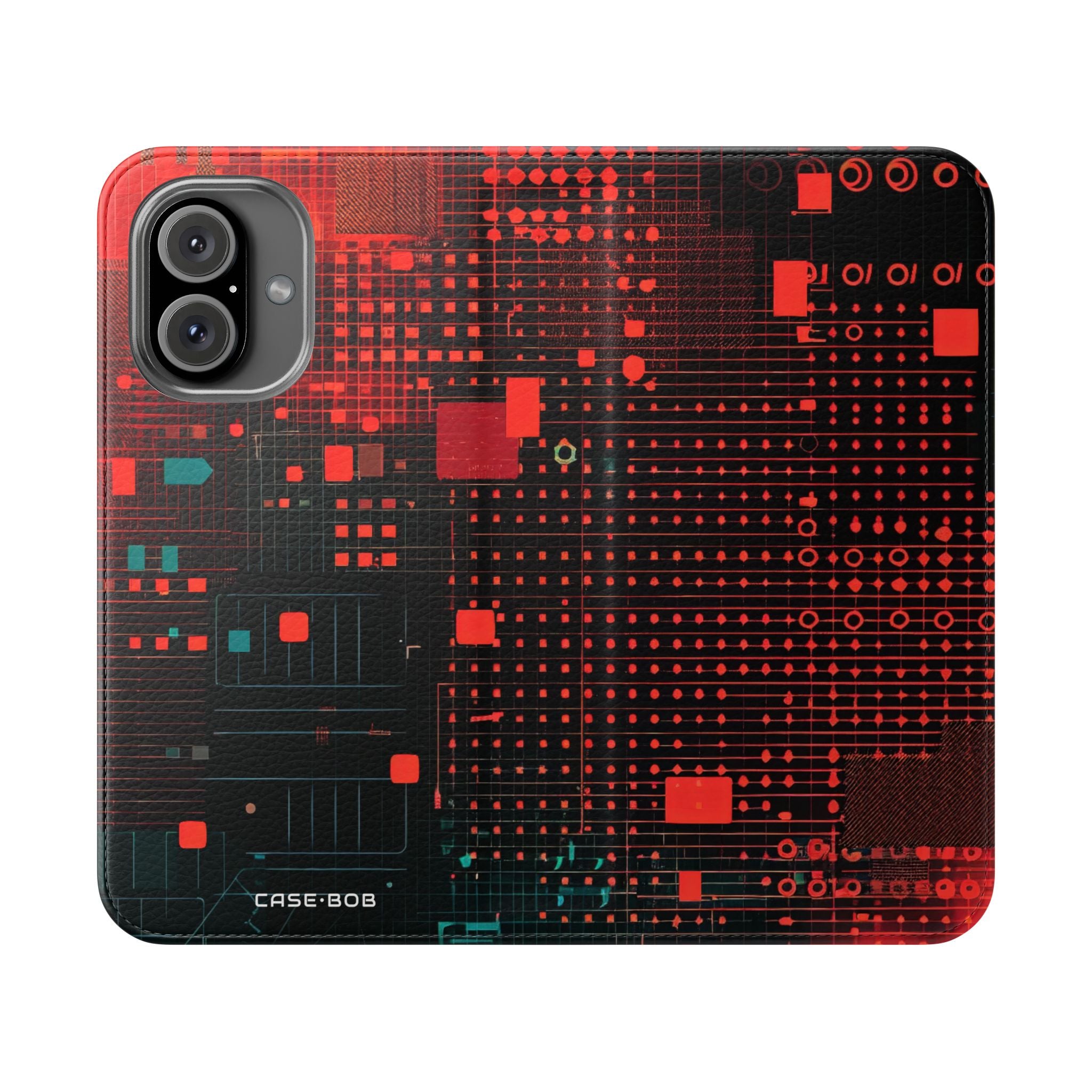 Crimson Circuit - iPhone 16 Case - Lompakko