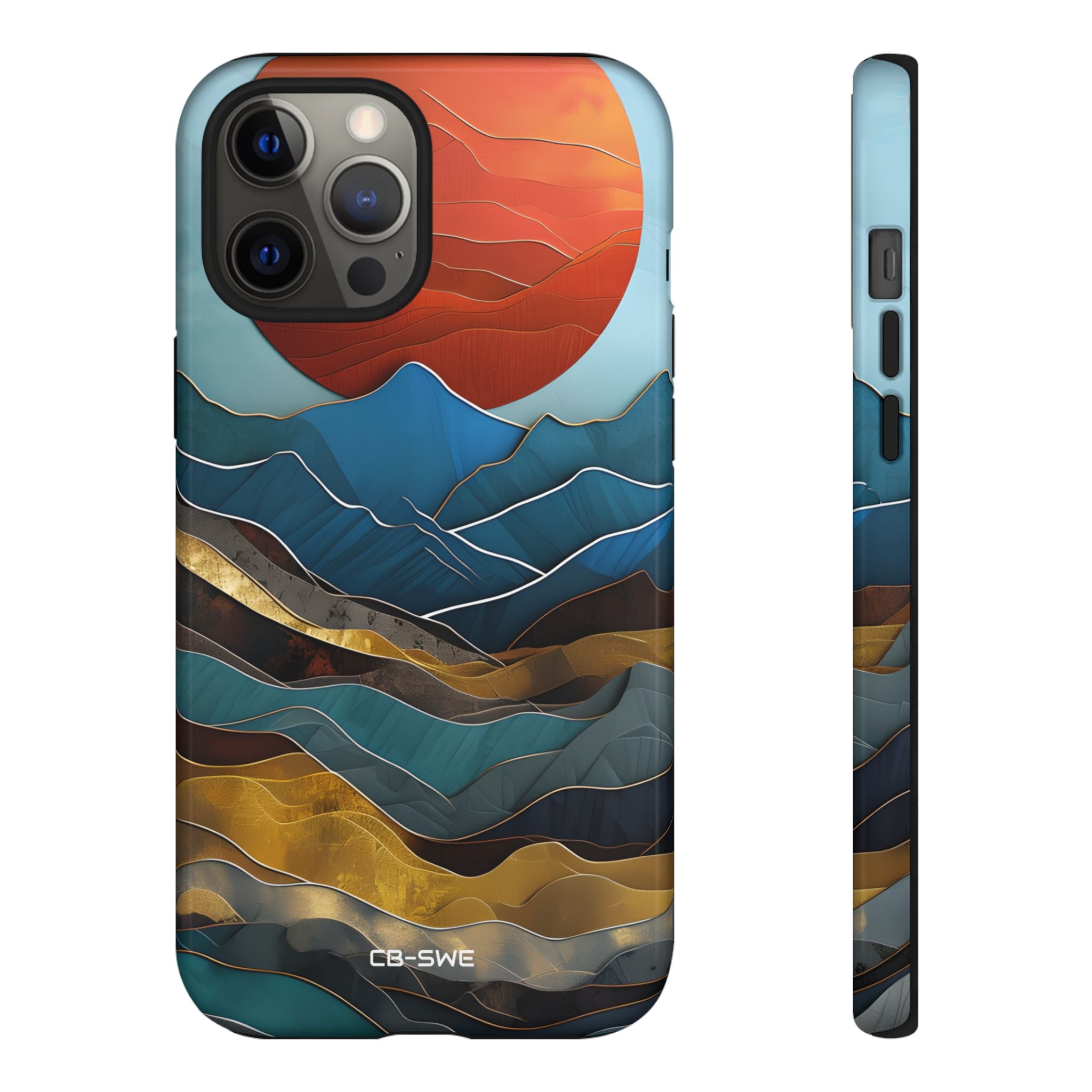 Sunset Geometry Waves - iPhone Case