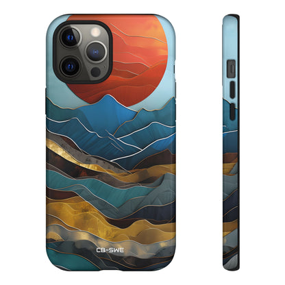 Sunset Geometry Waves - iPhone Case