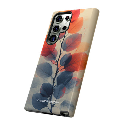 Orange Gray Leaves - Tough Samsung S23 Phone Case