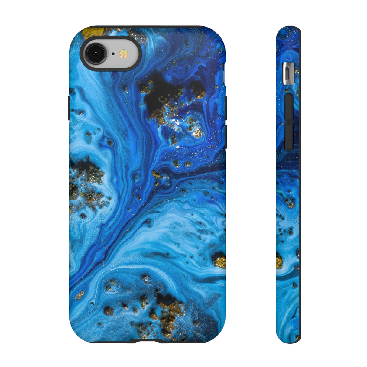 Blue Ice Melt Ink Art iPhone Case (Protective) iPhone 8 Matte Phone Case