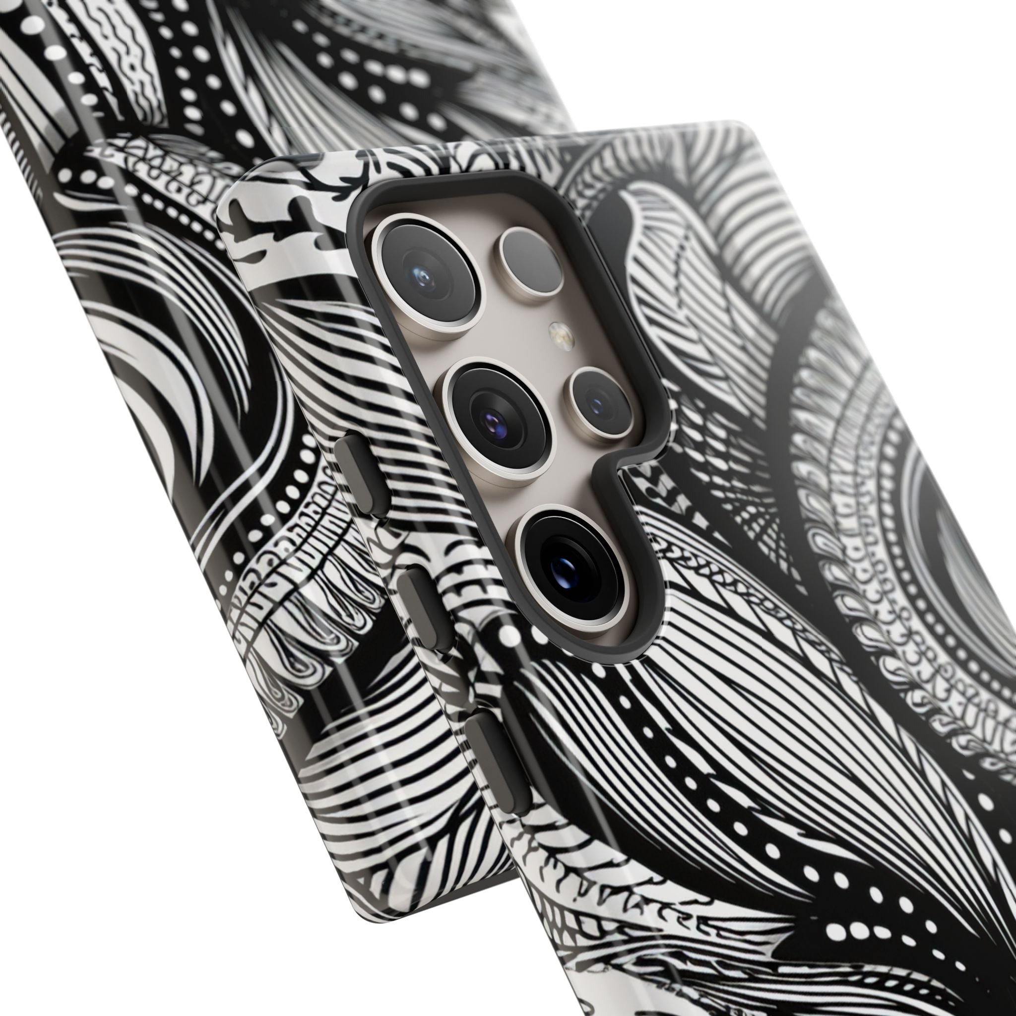 Fluid Monochrome: Intricate Patterns - For Samsung S24