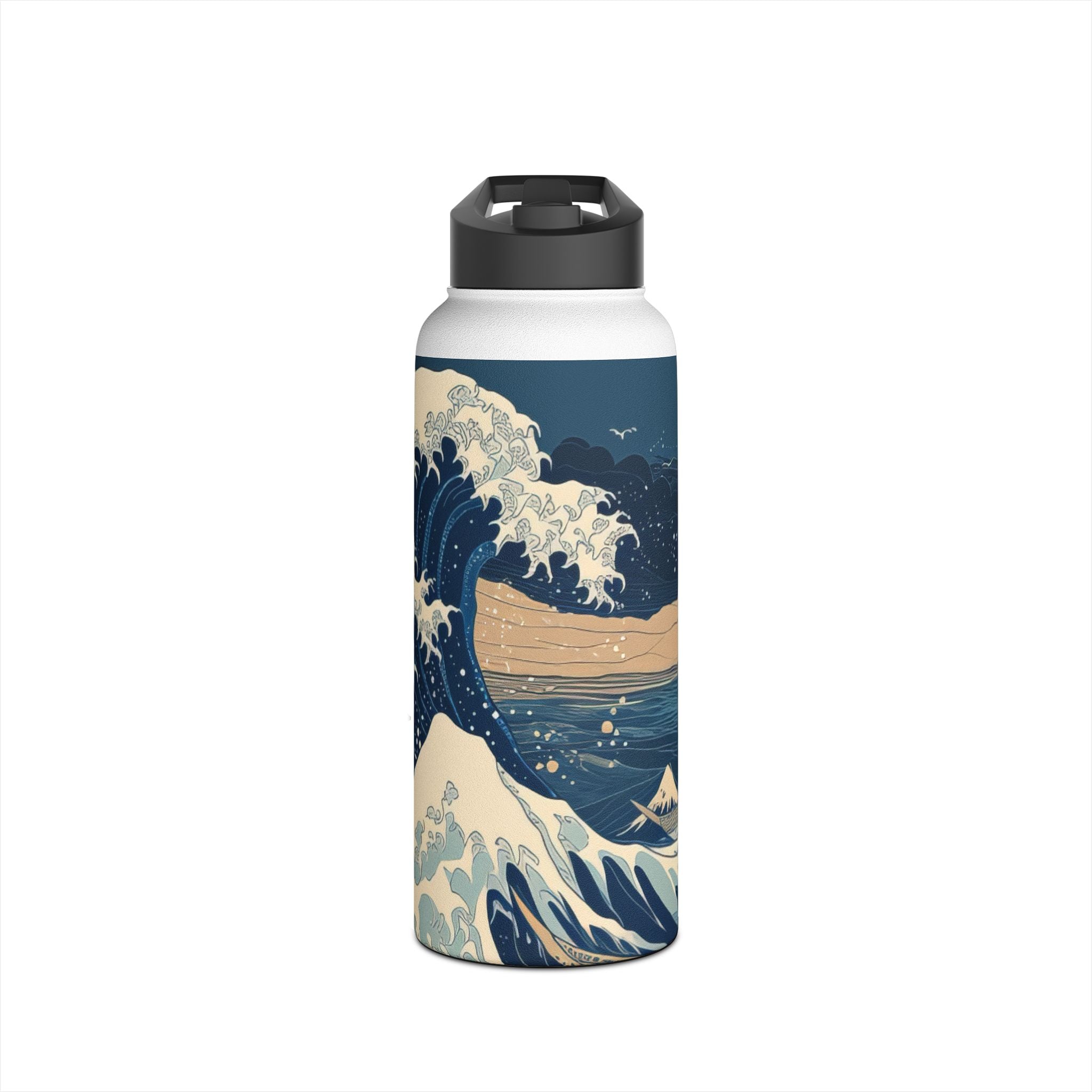 Cresting Navy Wave - Stainless Steel Water Bottle