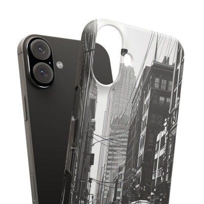 Urban Cityscape Line Perspective iPhone 16 - Slim Phone Case