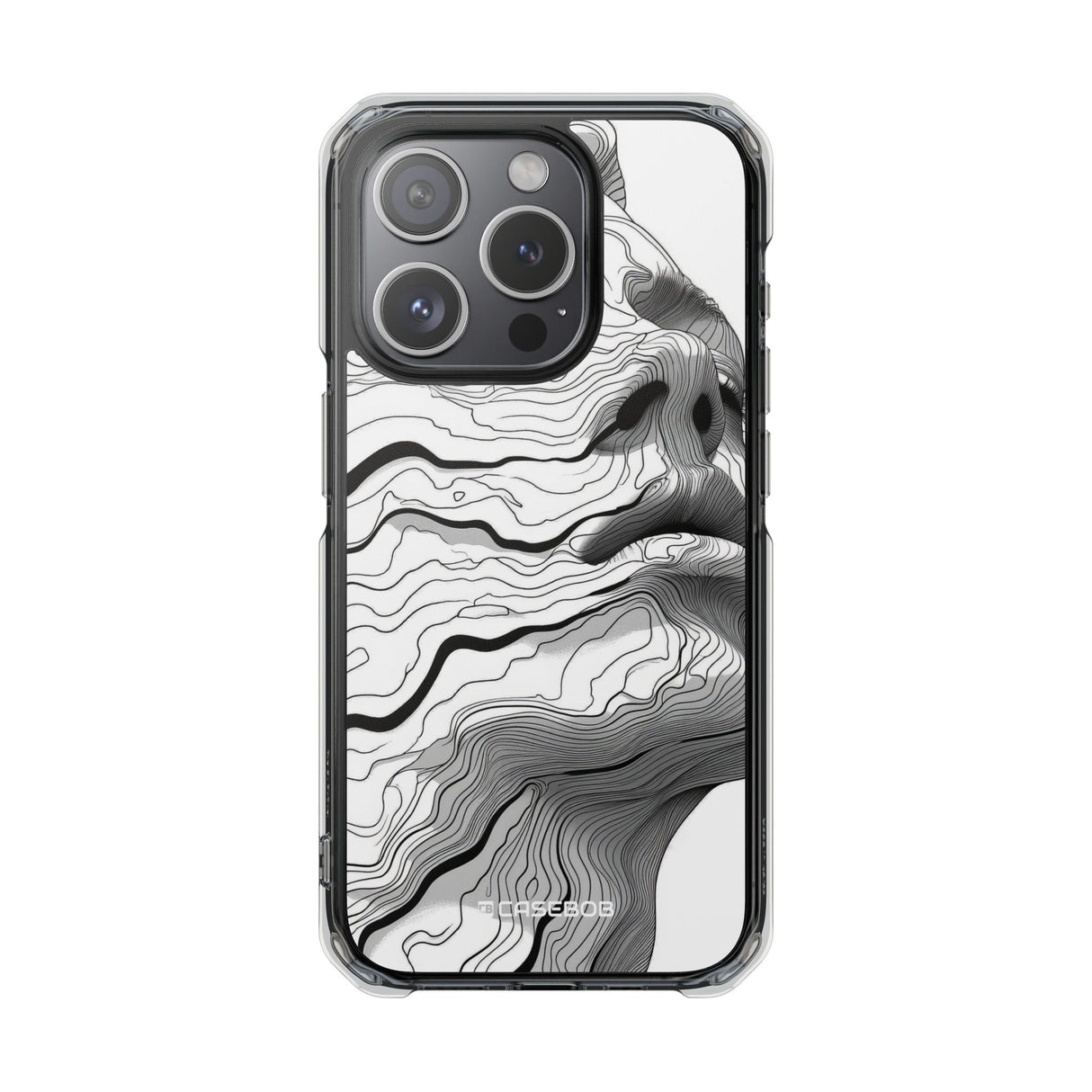 Topographic Serenity - Phone Case for iPhone (Clear Impact - Magnetic)