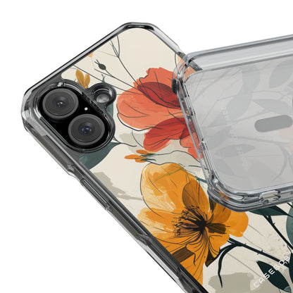 Elegant Floral Harmony iPhone 16 - Clear Impact Phone Case