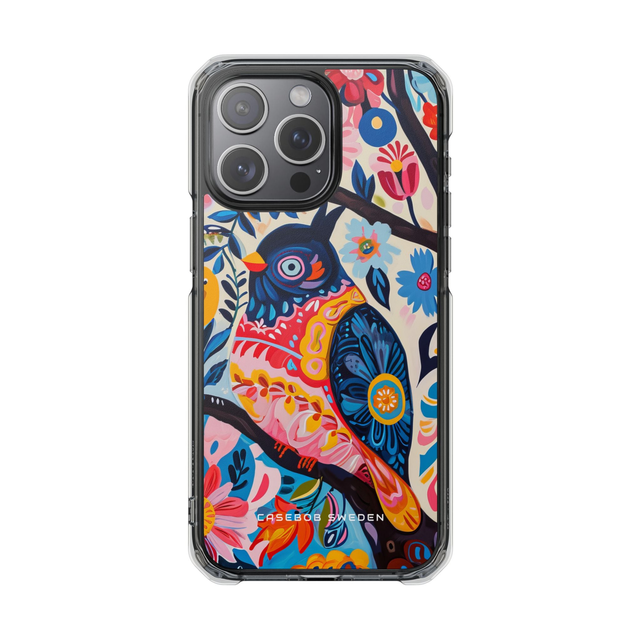 Whimsical Vintage Owl with Floral Charm iPhone 15 - Clear Impact Phone Case