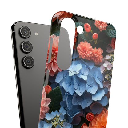 Blue Floral Bliss - Slim Samsung S23 Phone Case