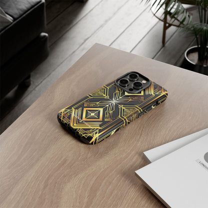 Golden Geometric Opulence iPhone 14 - Tough Phone Case