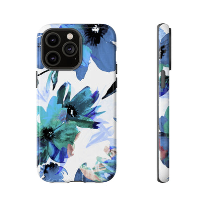 Blue Blossom Radiance iPhone 14 Pro Max Case - Tough
