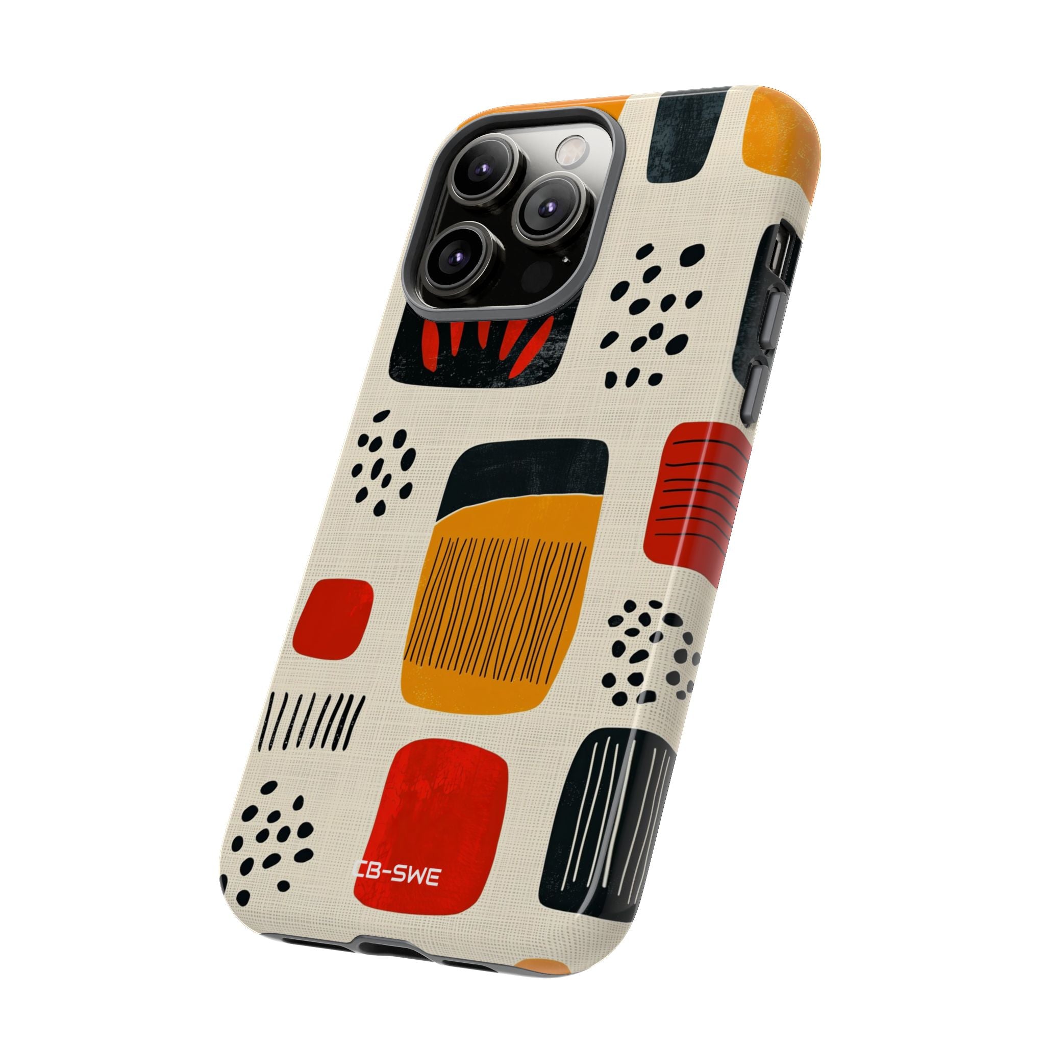 Vibrant Shapes Dance - iPhone Case
