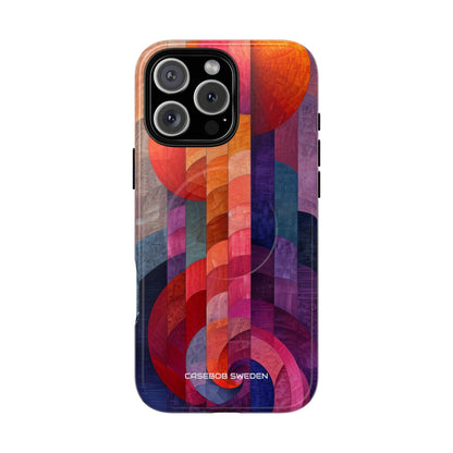 Purple Orange Abstract - Tough + MagSafe® iPhone 16 Phone Case