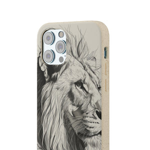 Majestic Linework Lion | Biodegradable Phone Case