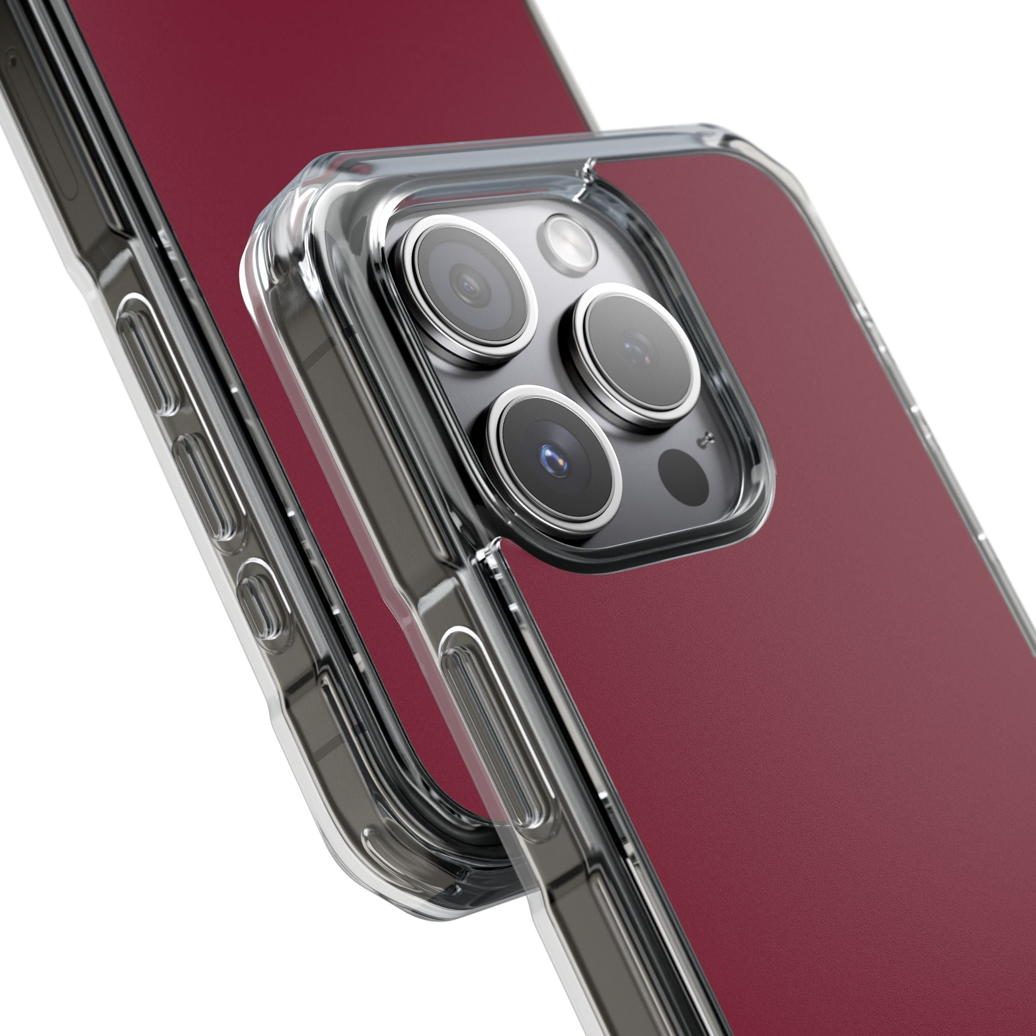 Claret Red - Clear Impact Case for iPhone