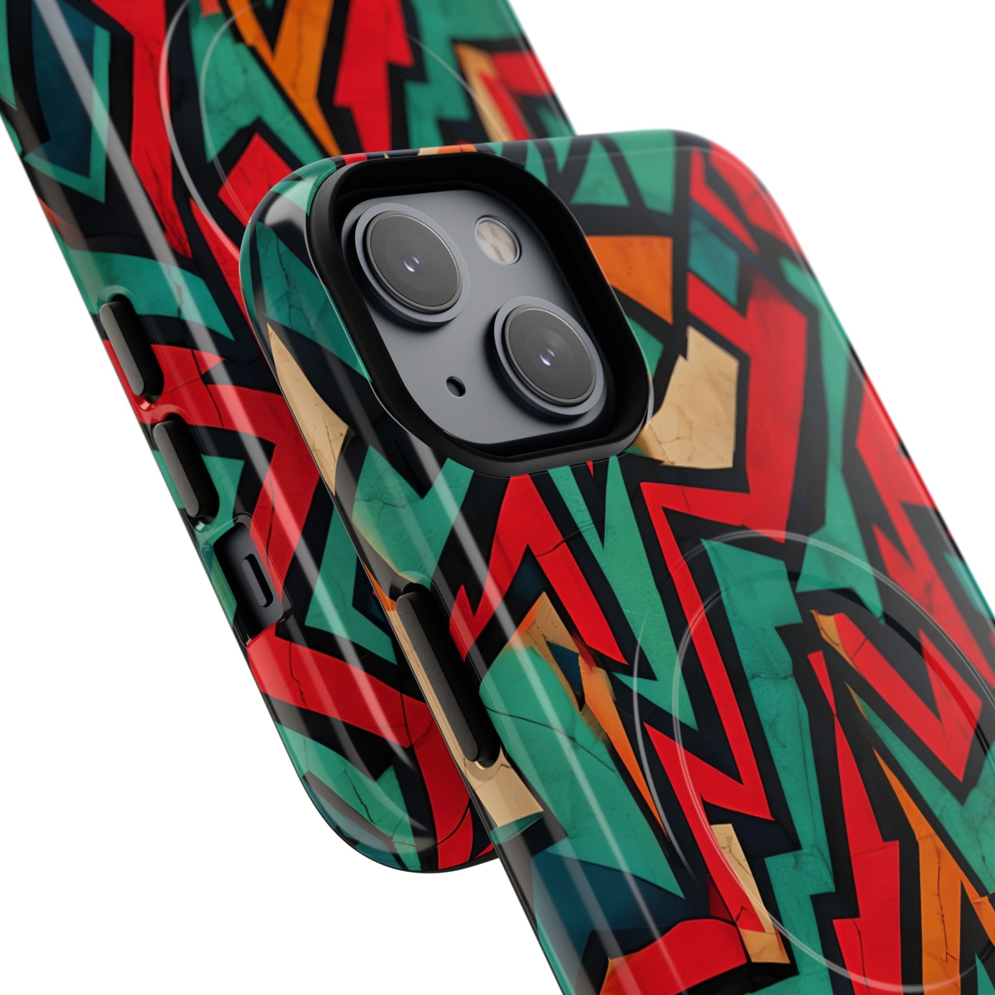 Crimson Zigzag iPhone 14 Case - Tough+